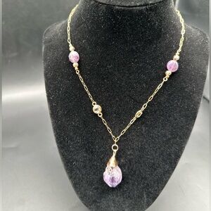 Elegant Gold and Purple Necklace